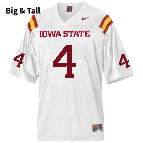 Iowa State Cyclones Men's #4 Johnnie Lang Nike NCAA Authentic White Big & Tall College Stitched Football Jersey NH42R81YV